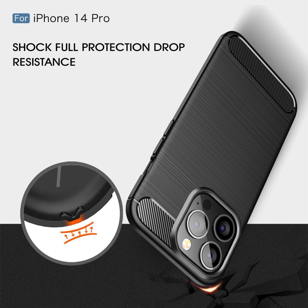iPhone 14 Pro Deksel TPU Brushed Svart