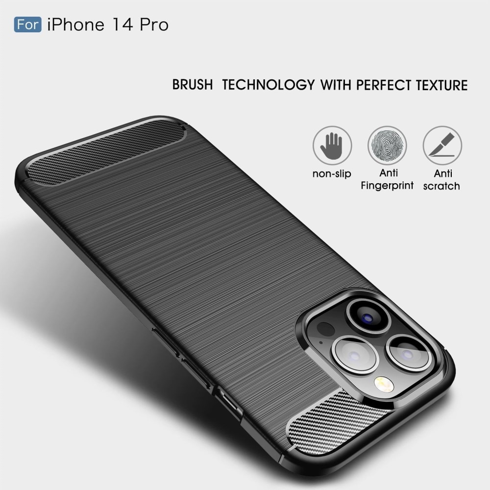 Brushed TPU Deksel iPhone 14 Pro Black