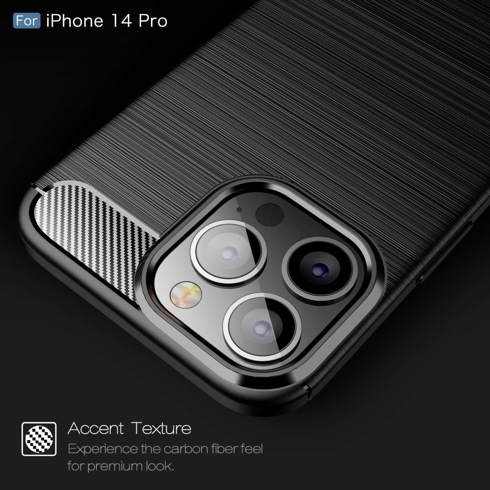 Brushed TPU Deksel iPhone 14 Pro Black