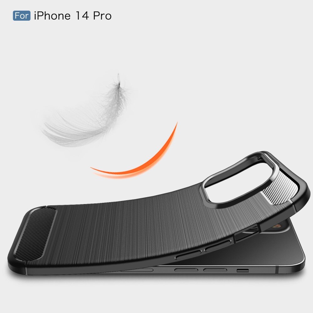 Brushed TPU Deksel iPhone 14 Pro Black