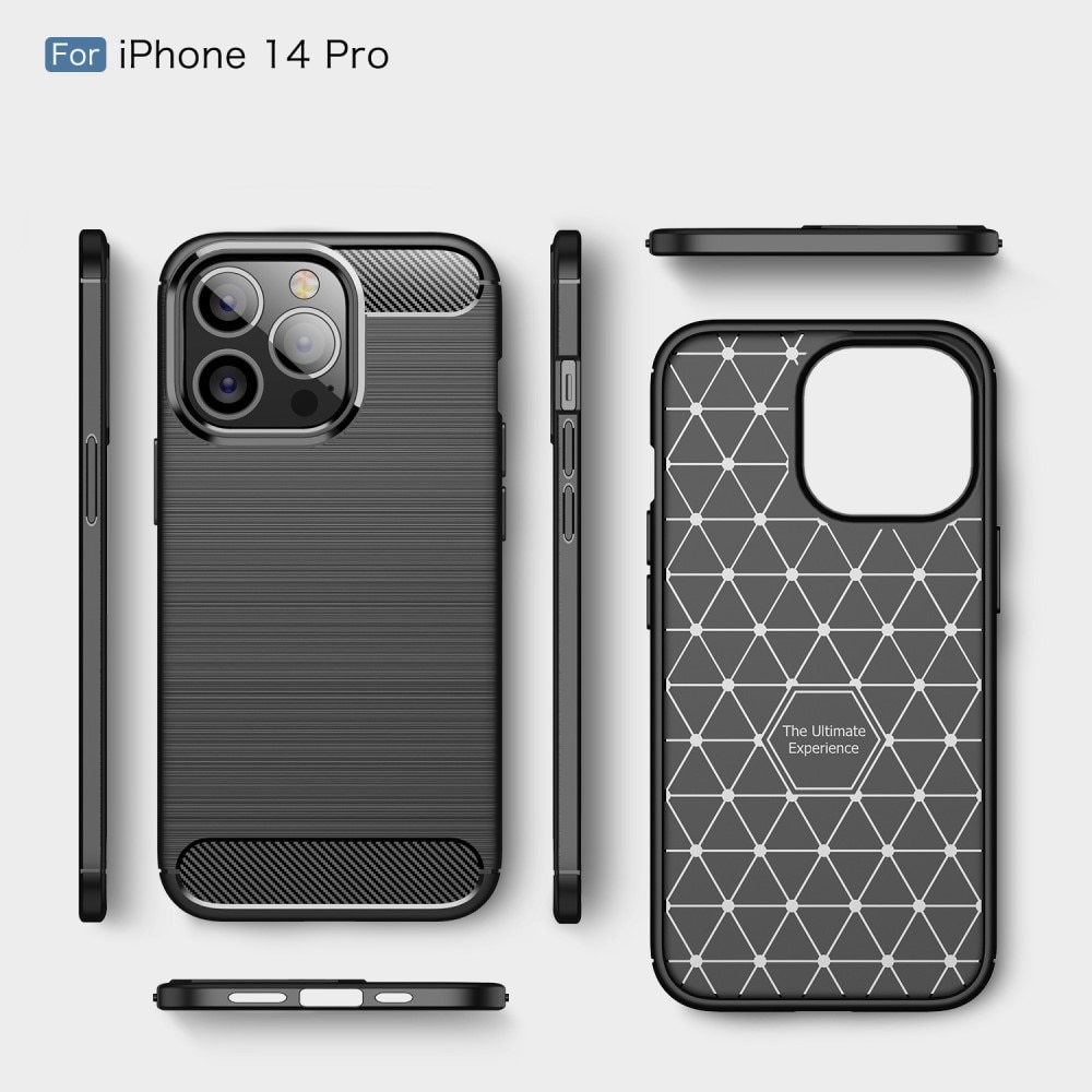 iPhone 14 Pro Deksel TPU Brushed Svart