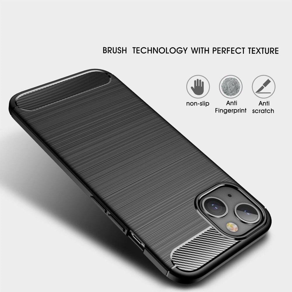 iPhone 14 Deksel TPU Brushed Svart