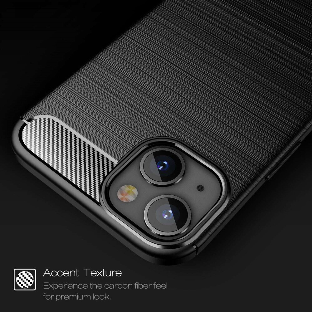 iPhone 14 Deksel TPU Brushed Svart