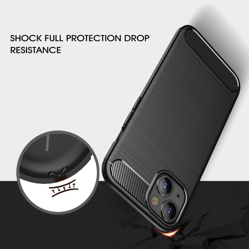 iPhone 14 Deksel TPU Brushed Svart