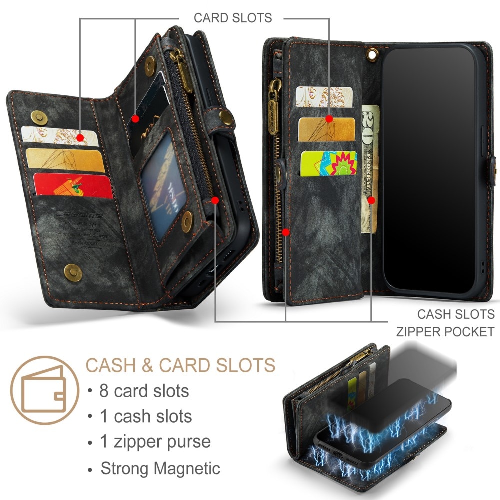 Multi-slot Lommeboksetui iPhone 7 Plus/8 Plus grå