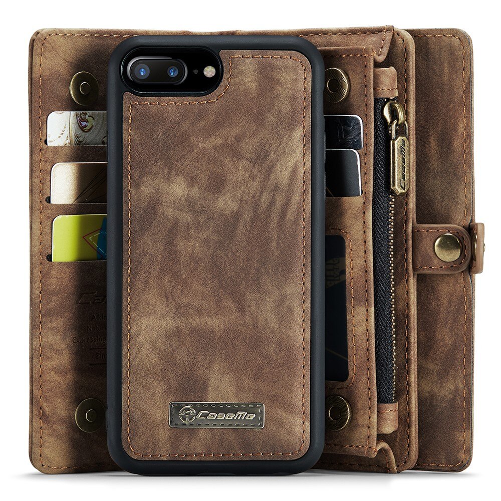 Multi-slot Lommeboksetui iPhone 7 Plus/iPhone 8 Plus Brun