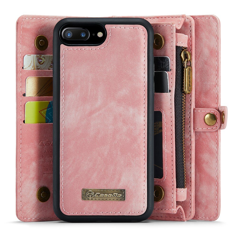 Multi-slot Lommeboksetui iPhone 7 Plus/iPhone 8 Plus Rosa