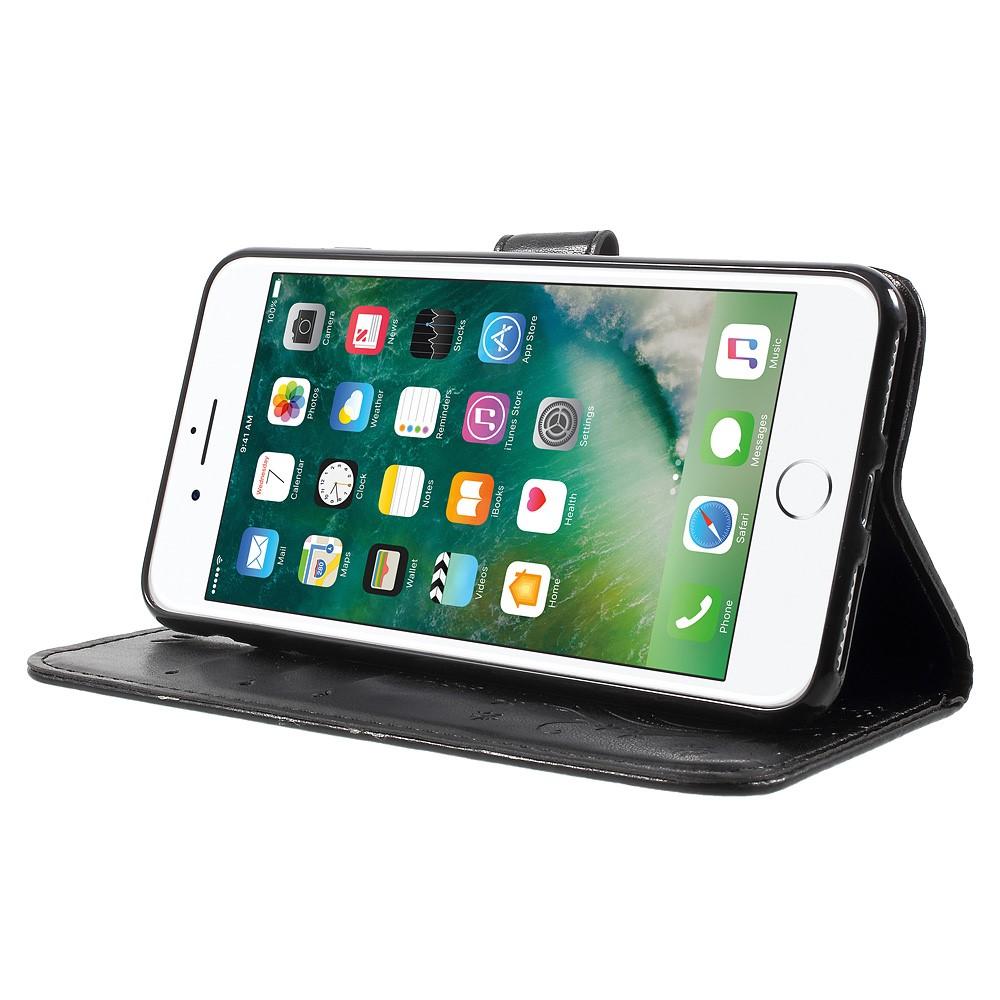 Lærveske Sommerfugler Apple iPhone 7 Plus/iPhone 8 Plus Svart