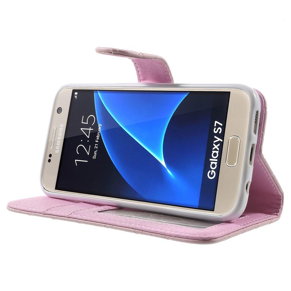 Lommebokdeksel Samsung Galaxy S7 Quilted rosa