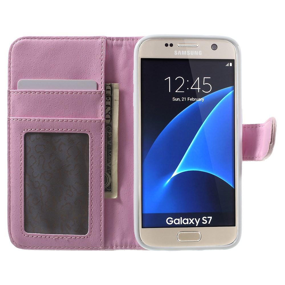 Lommebokdeksel Samsung Galaxy S7 Quilted rosa