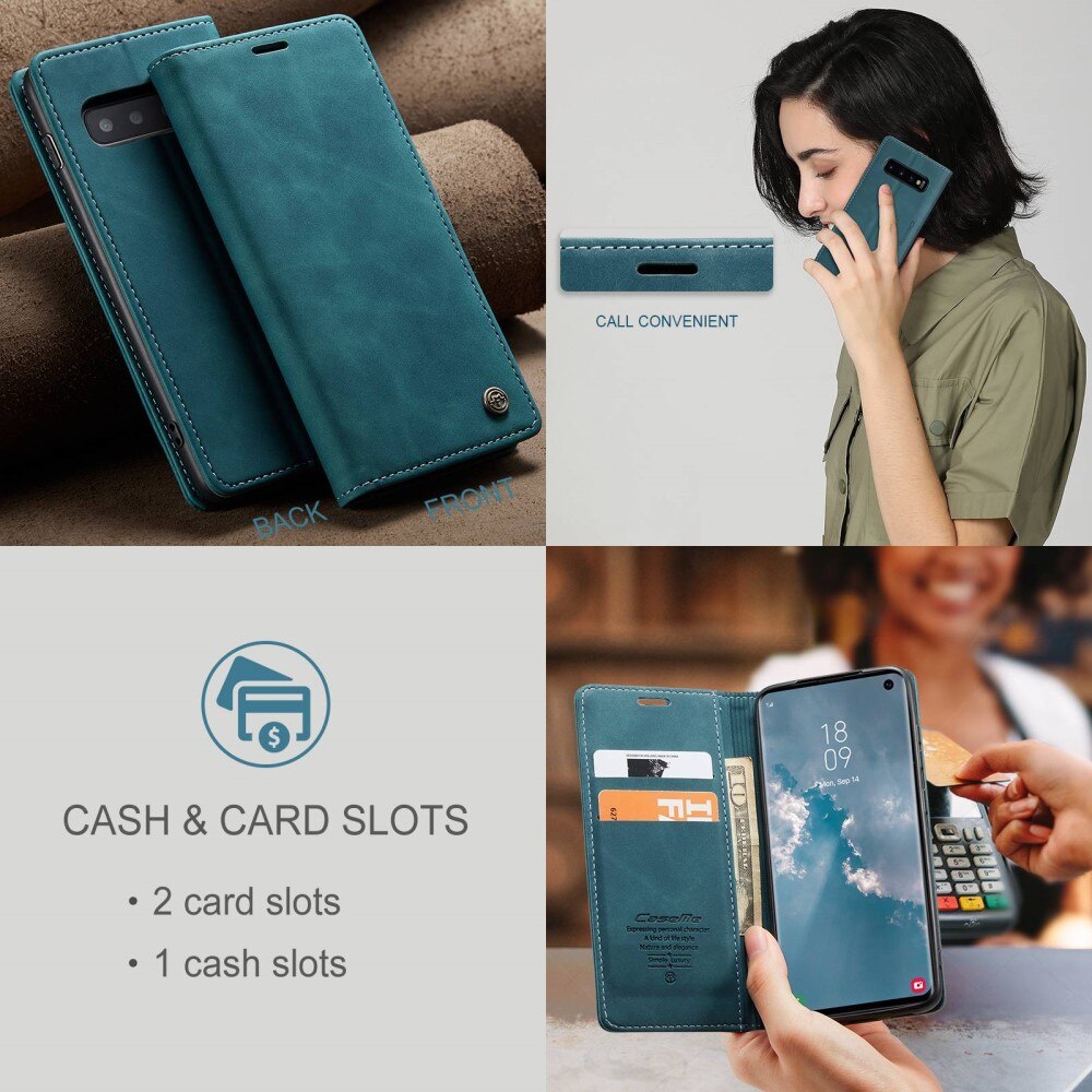 Slim Lommebokveske Samsung Galaxy S10 Blå