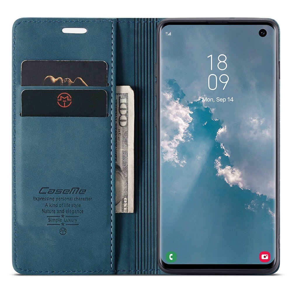 Slim Lommebokveske Samsung Galaxy S10 Blå