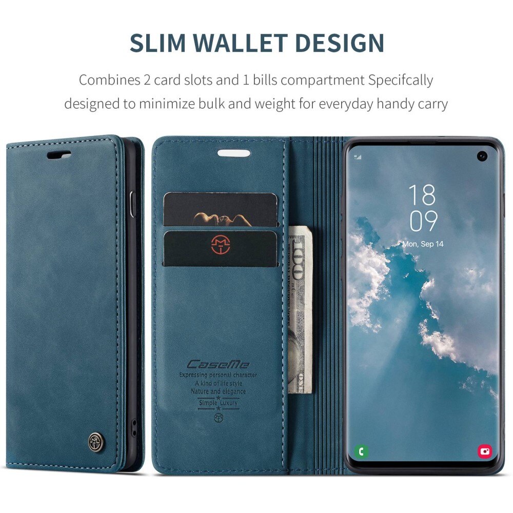 Slim Lommebokveske Samsung Galaxy S10 Blå