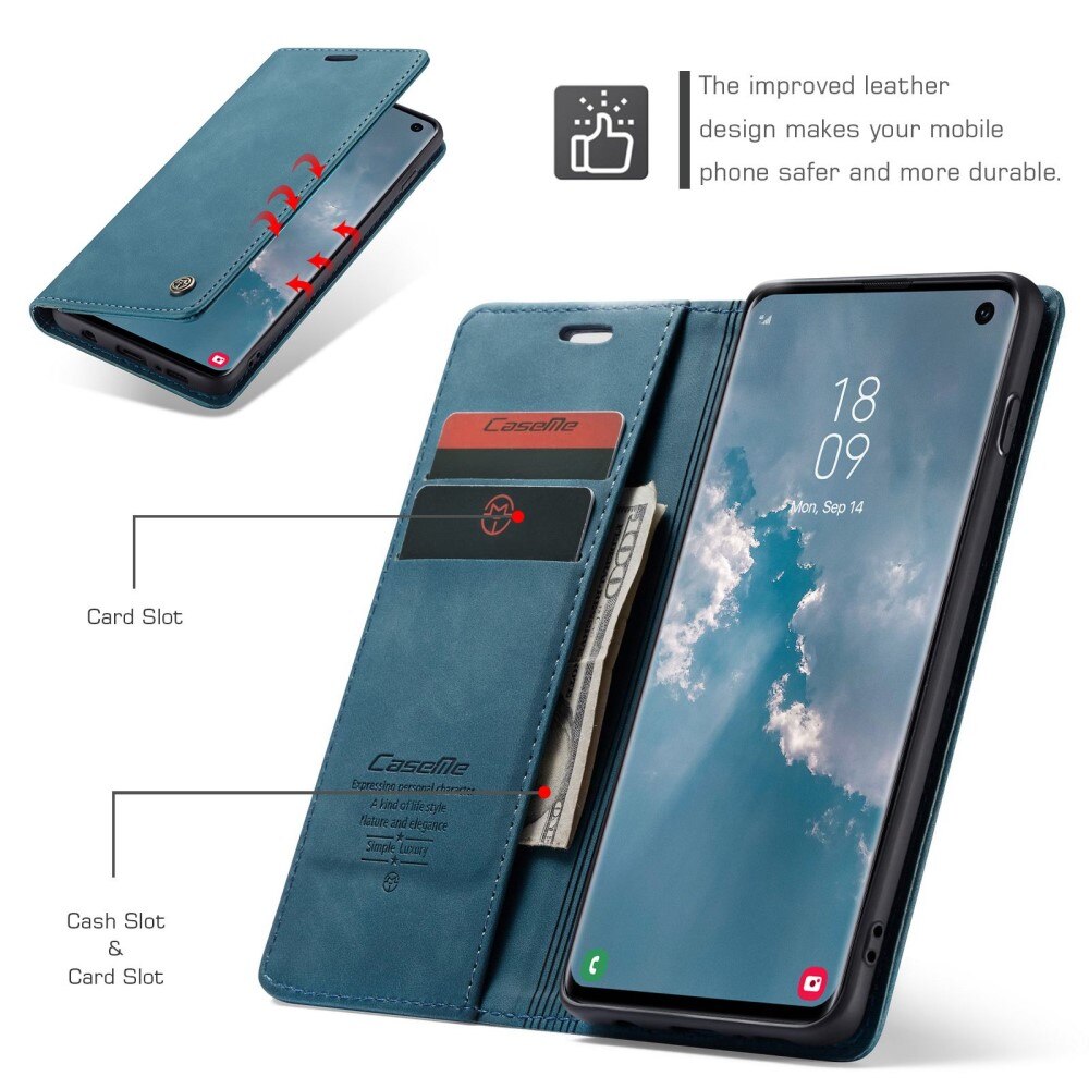 Slim Lommebokveske Samsung Galaxy S10 Blå
