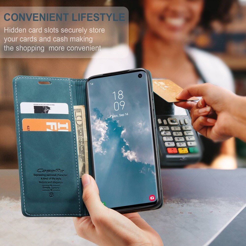 Slim Lommebokveske Samsung Galaxy S10 Blå