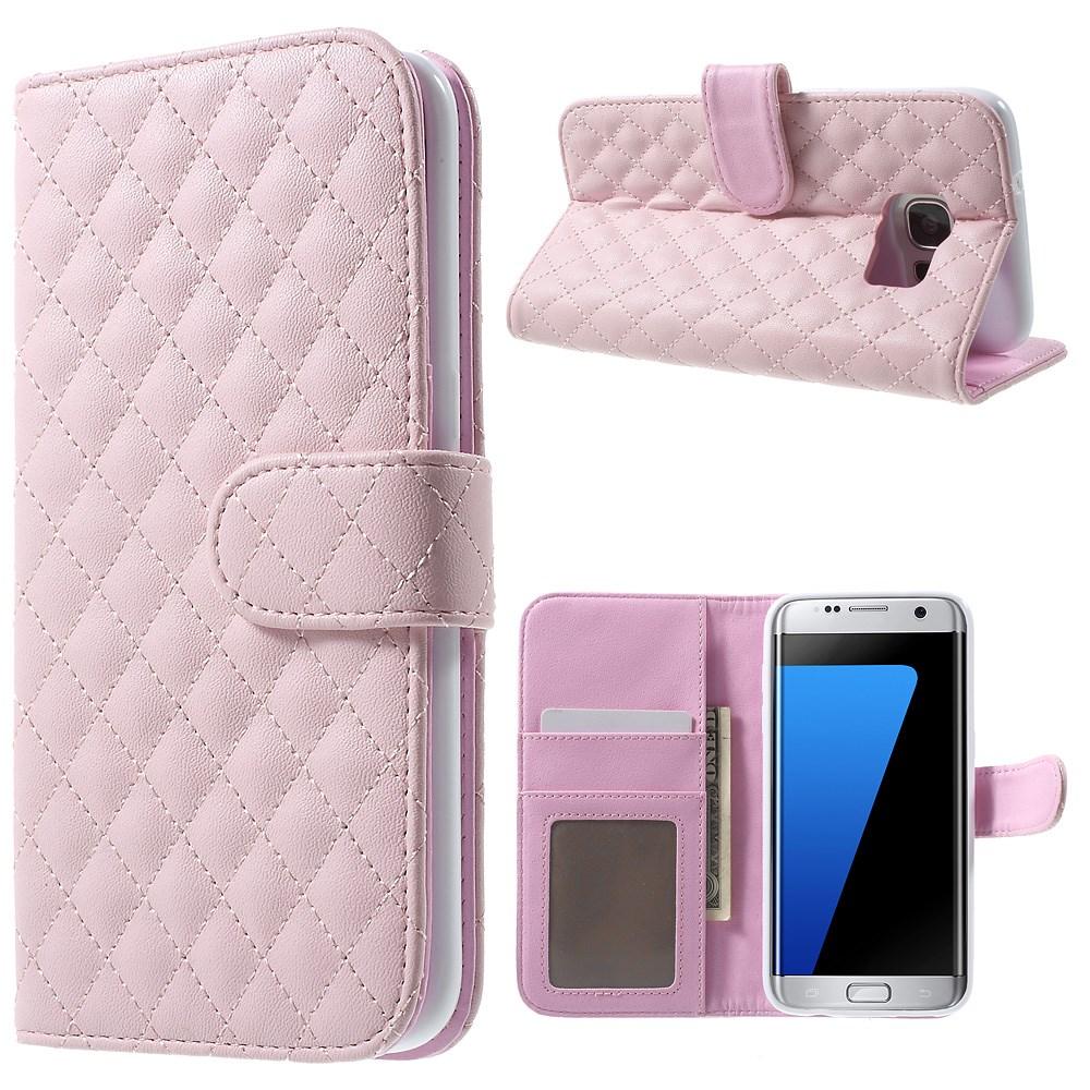 Lommebokdeksel Samsung Galaxy S7 Edge Quilted rosa