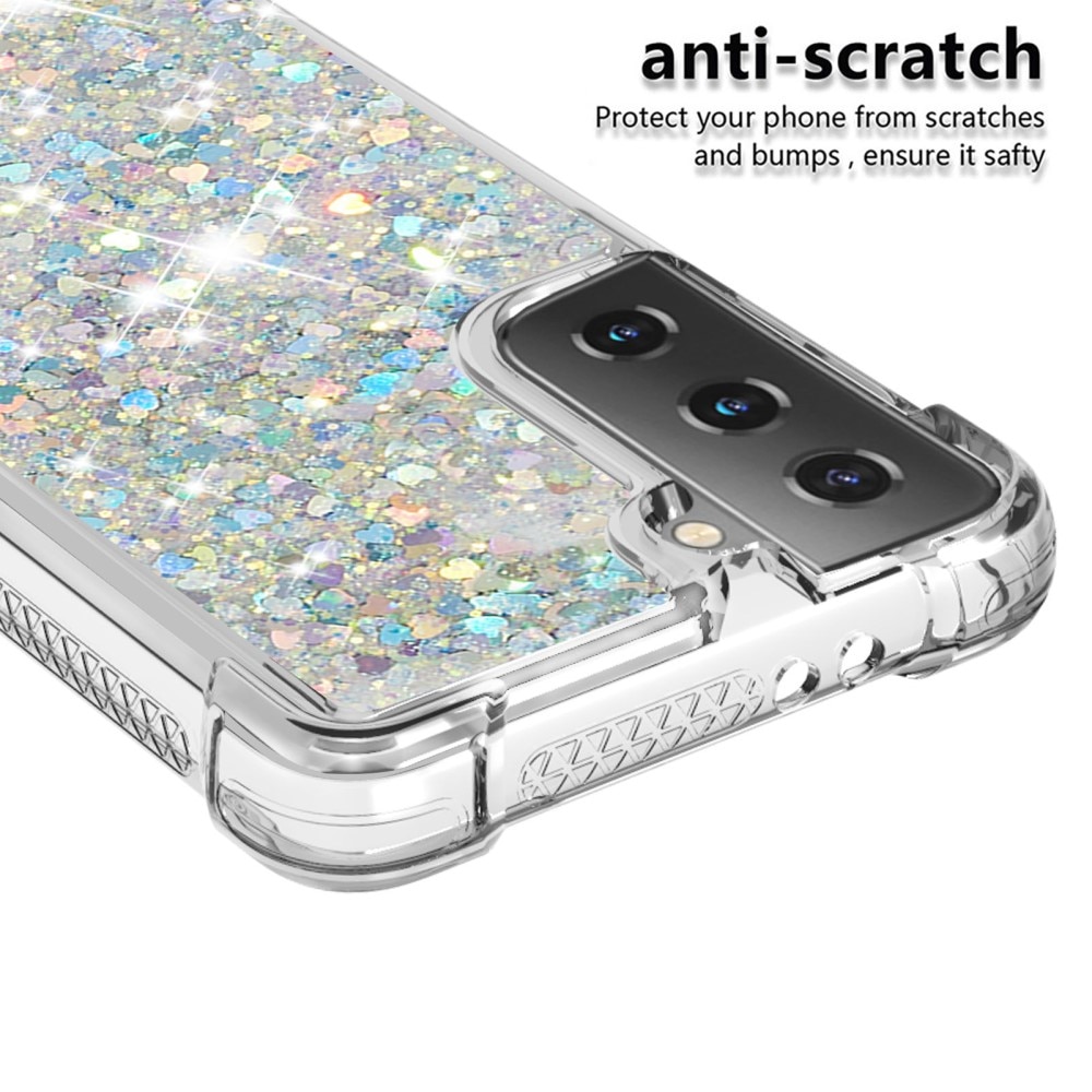 Glitter Powder TPU Case Samsung Galaxy S21 sølv