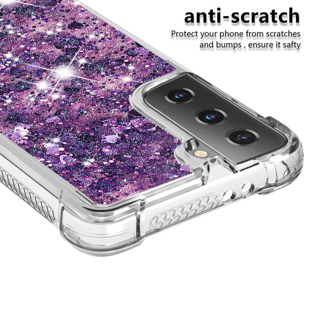 Glitter Powder TPU Case Samsung Galaxy S21 lilla