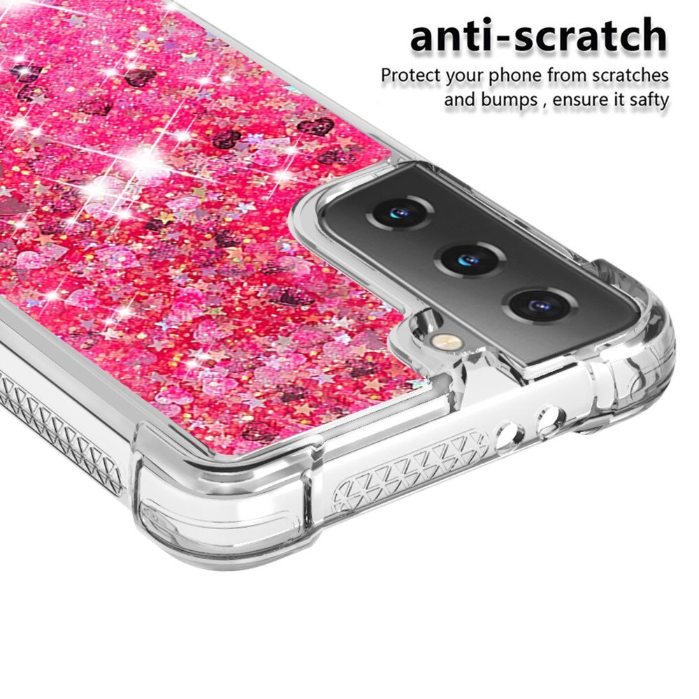 Glitter Powder TPU Case Samsung Galaxy S21 rosa