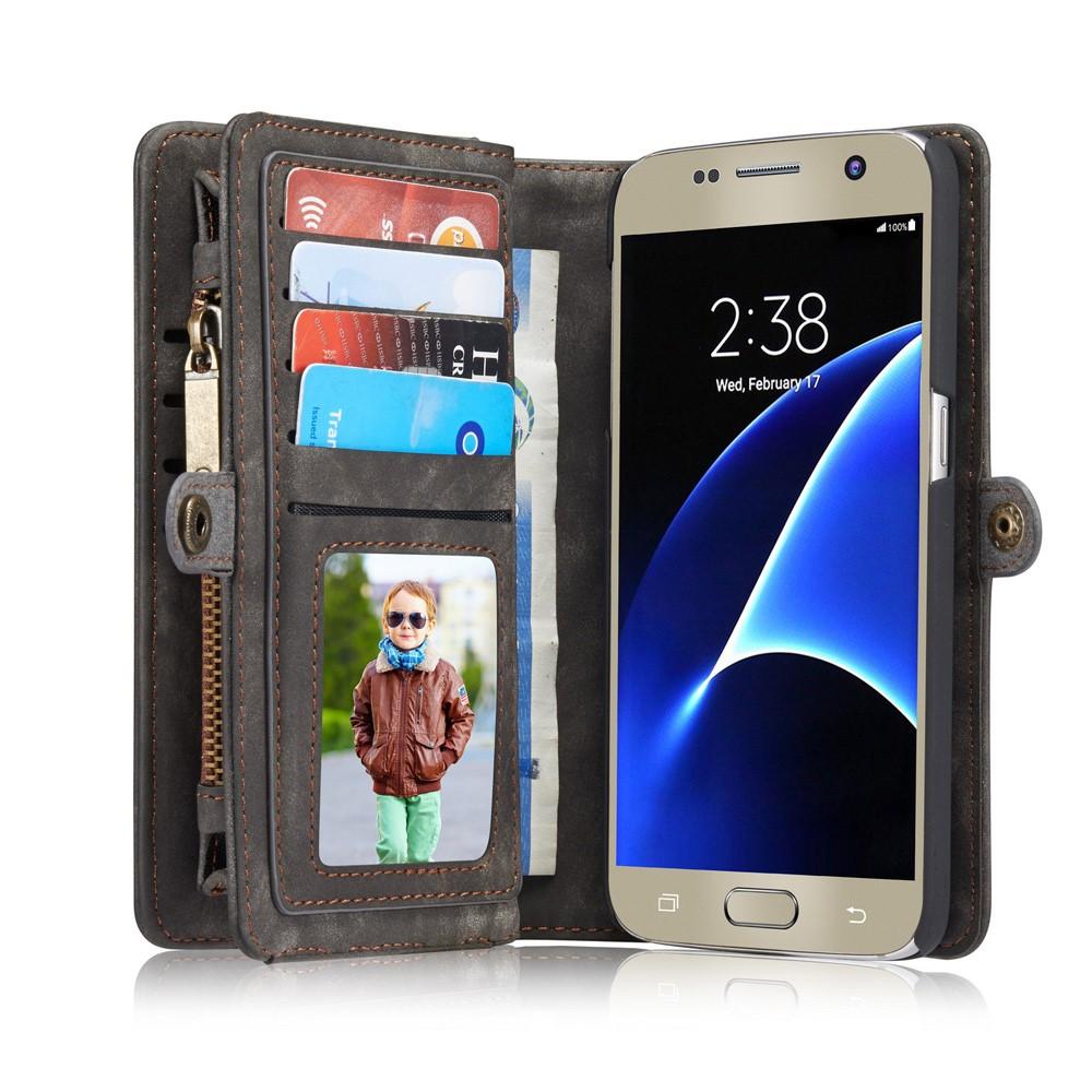 Multi-slot Lommeboksetui Samsung Galaxy S7 Grå