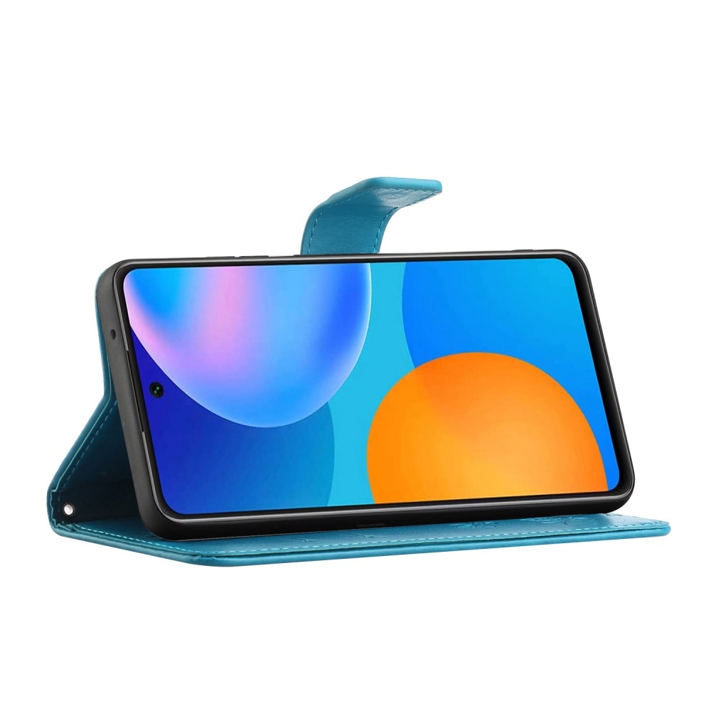 Lærveske Sommerfugler Samsung Galaxy A82 5G blå