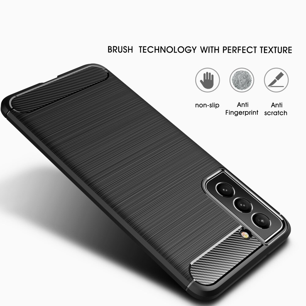 Samsung Galaxy S21 FE Deksel TPU Brushed Svart