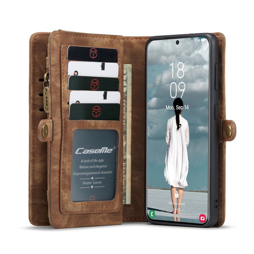 Multi-slot Lommeboksetui Samsung Galaxy S21 FE Brun