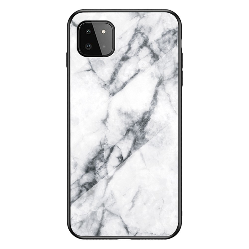 Herdet Glass Deksel Samsung Galaxy A22 5G hvit marmor