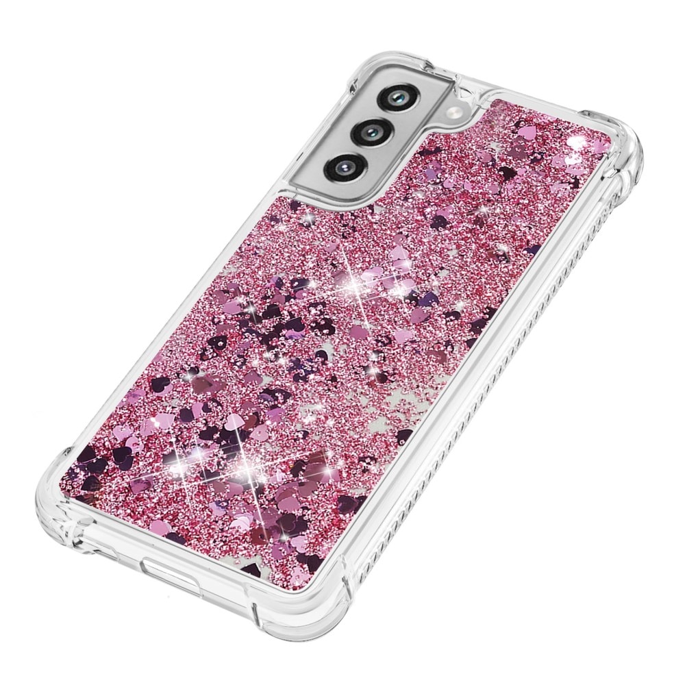 Glitter Powder TPU Deksel Samsung Galaxy S21 FE rosa