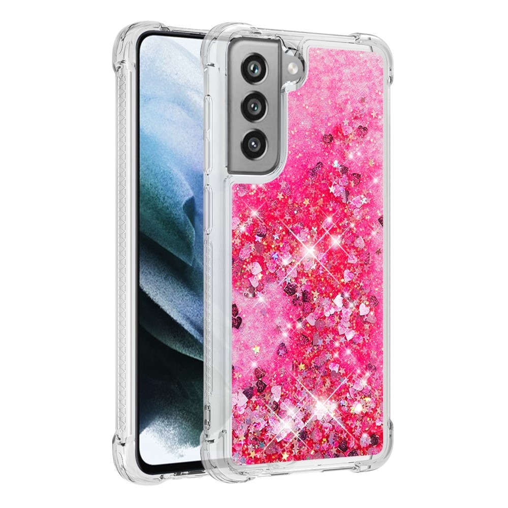 Glitter Powder TPU Case Galaxy S21 FE rosa