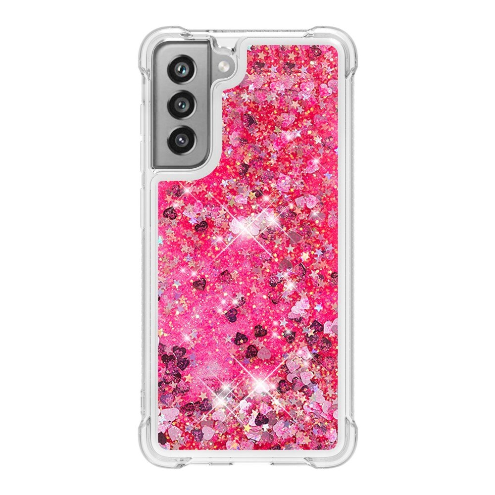 Glitter Powder TPU Case Galaxy S21 FE rosa