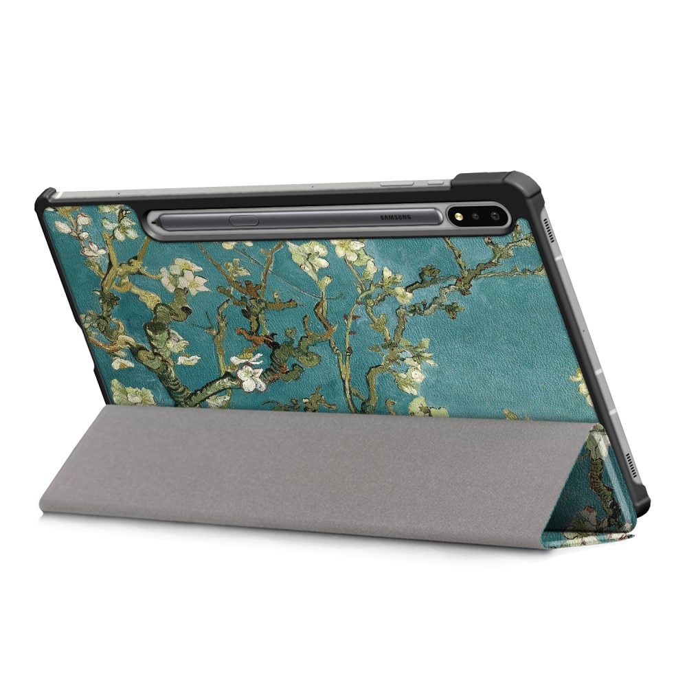 Etui Tri-fold Samsung Galaxy Tab S7 FE - Kirsebærblomster