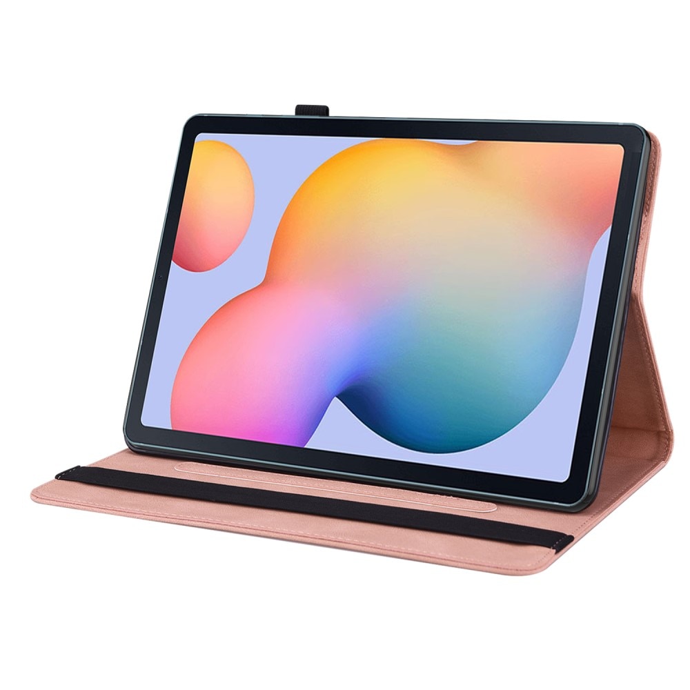 Lærveske Sommerfugler Samsung Galaxy Tab S6 Lite 10.4 rosa