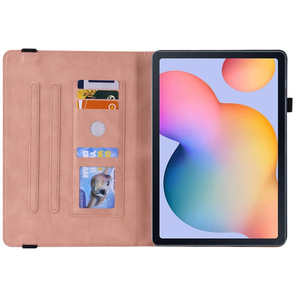 Lærveske Sommerfugler Samsung Galaxy Tab S6 Lite 10.4 rosa