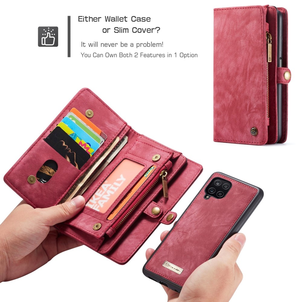 Multi-slot Lommeboksetui Samsung Galaxy A12 rød