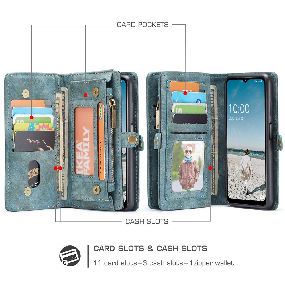 Multi-slot Lommeboksetui Samsung Galaxy A12 5G Blå