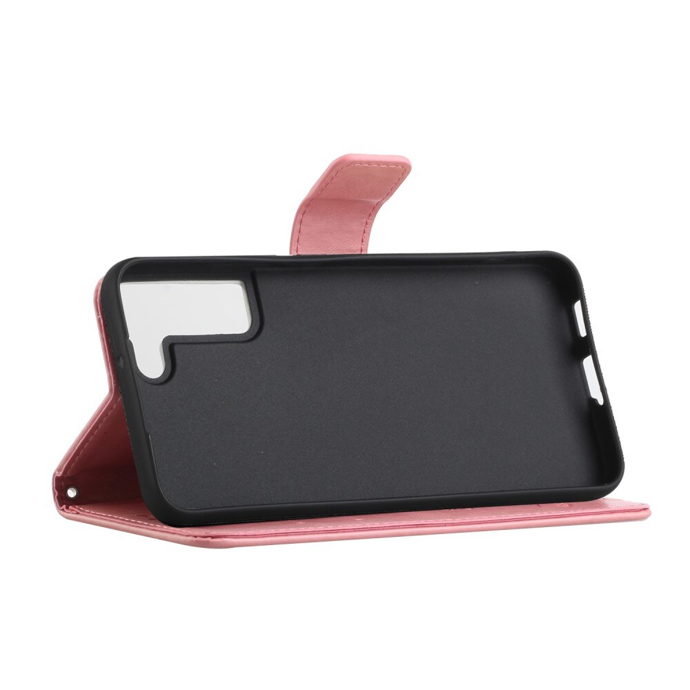 Lærveske Sommerfugler Samsung Galaxy S22 Plus Rosa