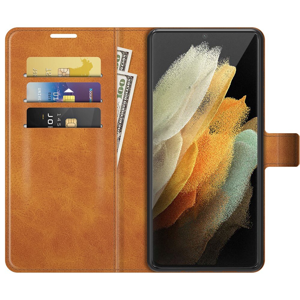 Leather Wallet Galaxy S22 Ultra Cognac