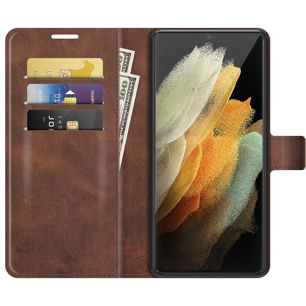 Leather Wallet Galaxy S22 Ultra Brown