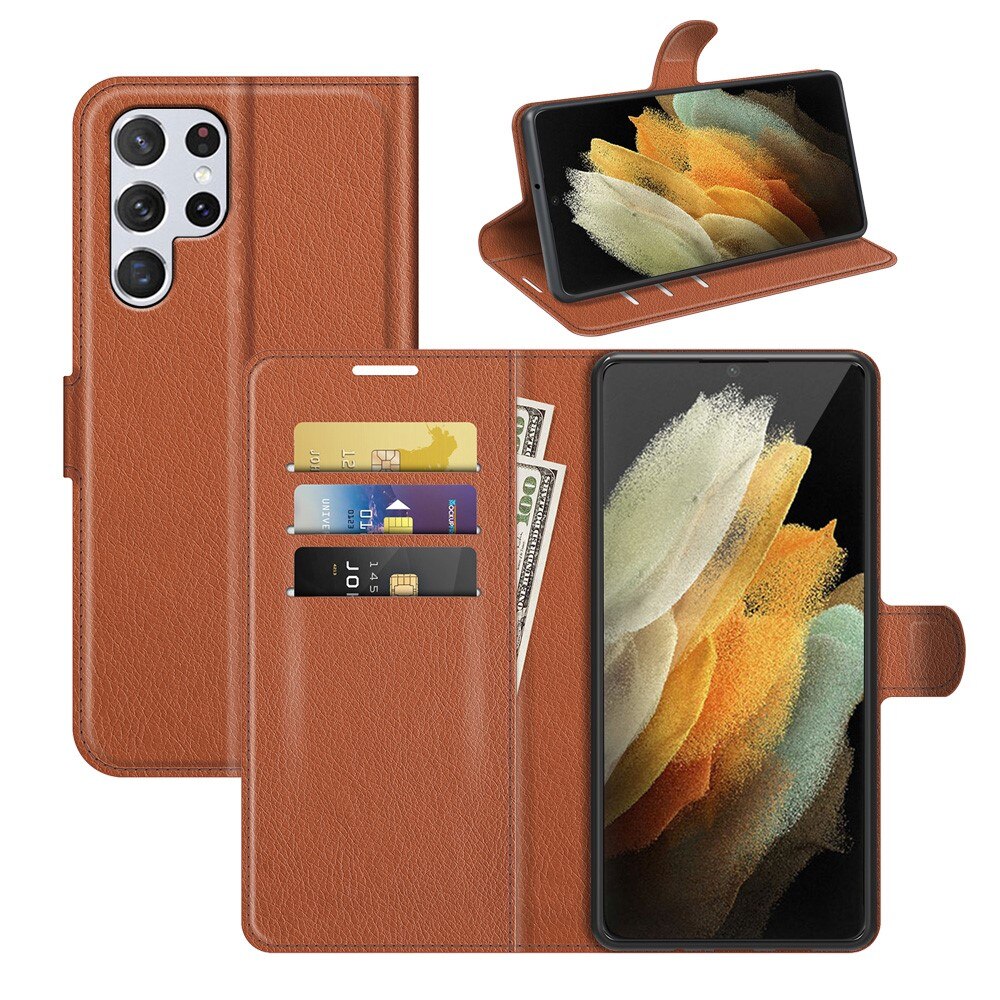 Mobilveske Samsung Galaxy S22 Ultra Brun