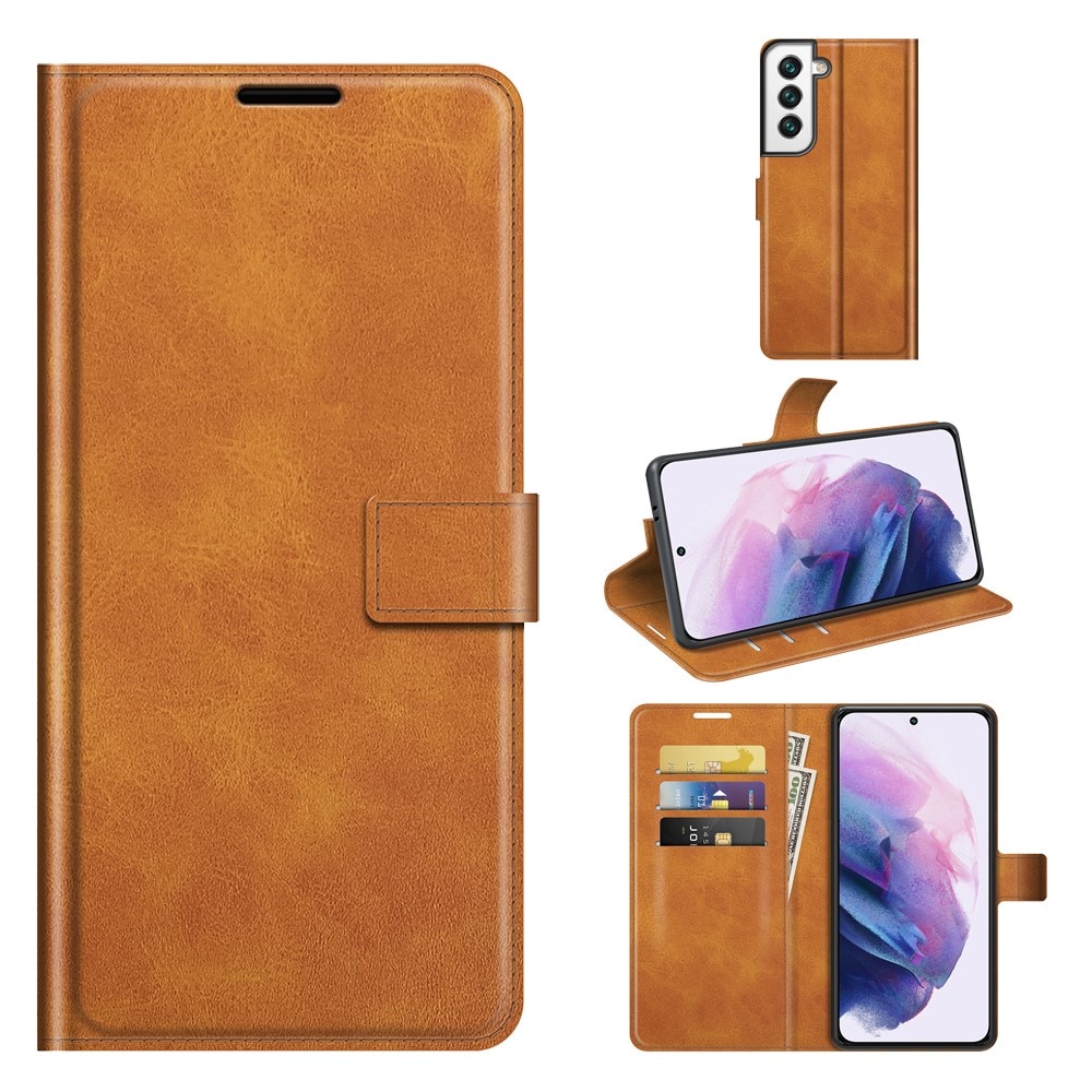 Leather Wallet Galaxy S22 Cognac