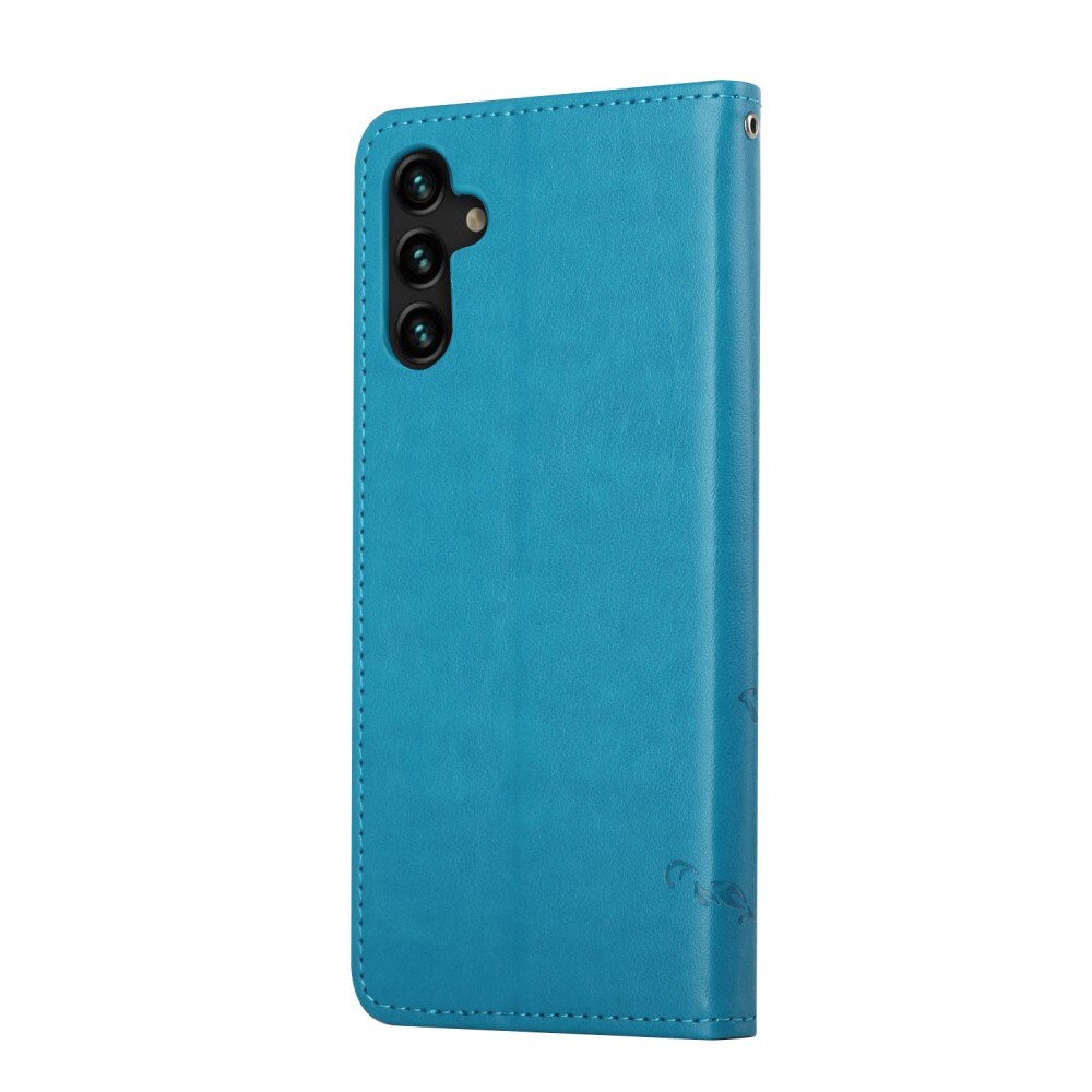 Lærveske Sommerfugler Samsung Galaxy A04s Blå