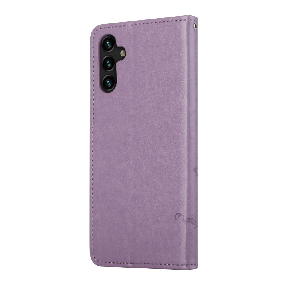 Lærveske Sommerfugler Samsung Galaxy A04s Lilla