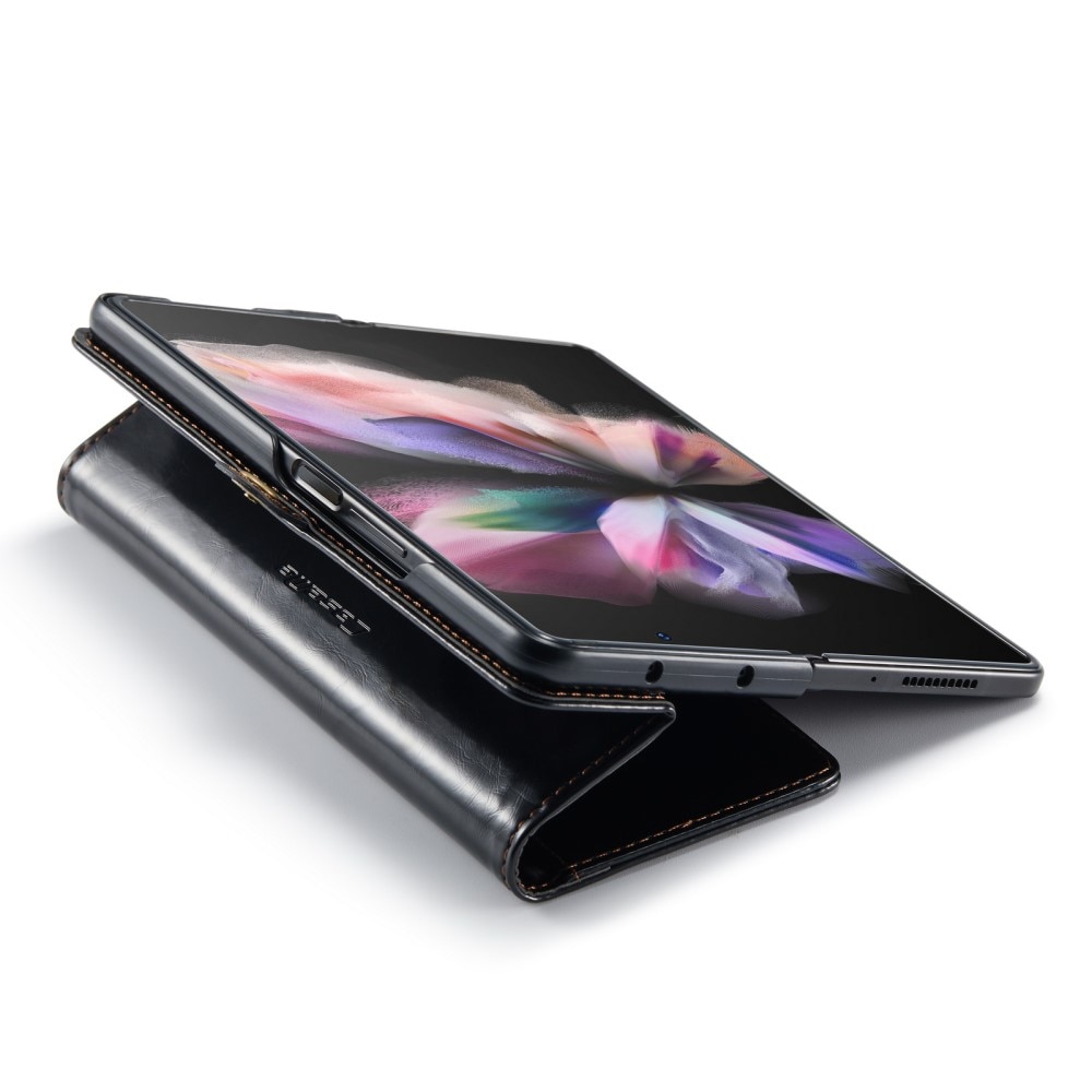 Leather Wallet Samsung Galaxy Z Fold 3 svart