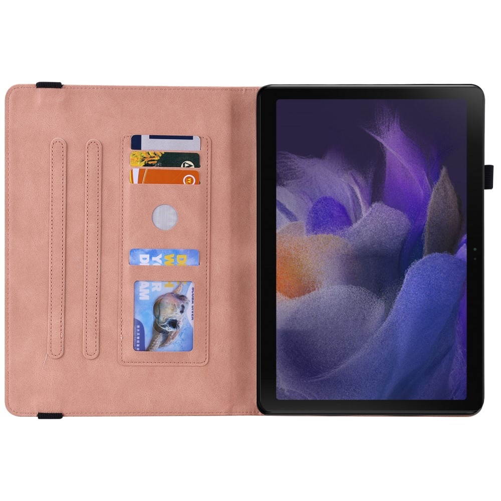 Lærveske Sommerfugler Samsung Galaxy Tab A8 10.5 rosa