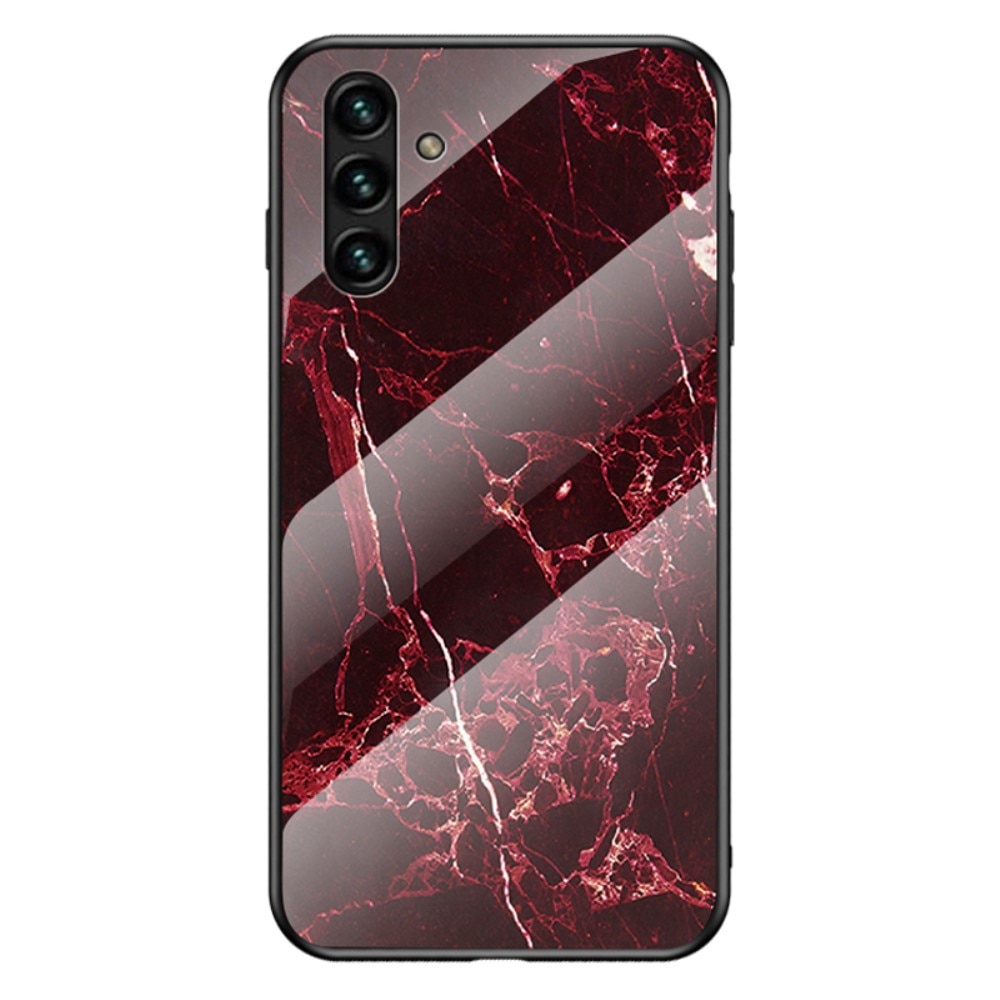 Herdet Glass Deksel Samsung Galaxy A13 5G rød marmor