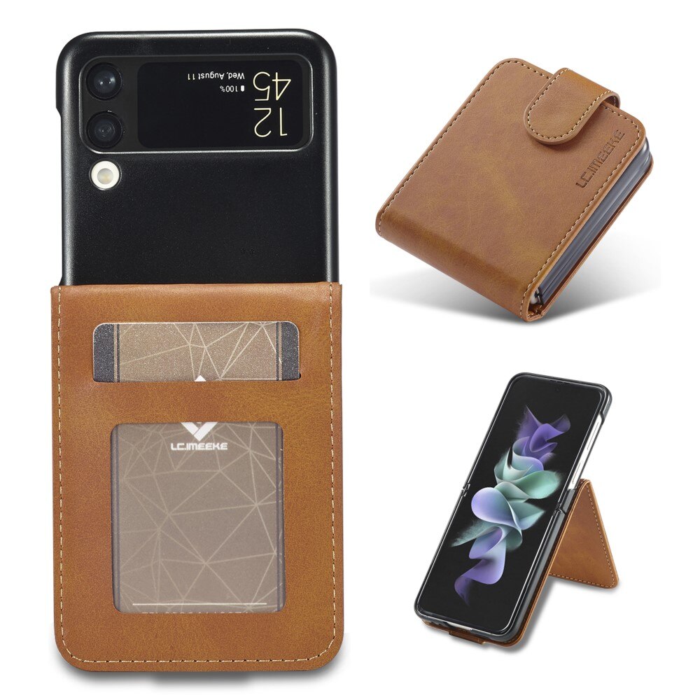 Lommebokdeksel Samsung Galaxy Z Flip 3 cognac