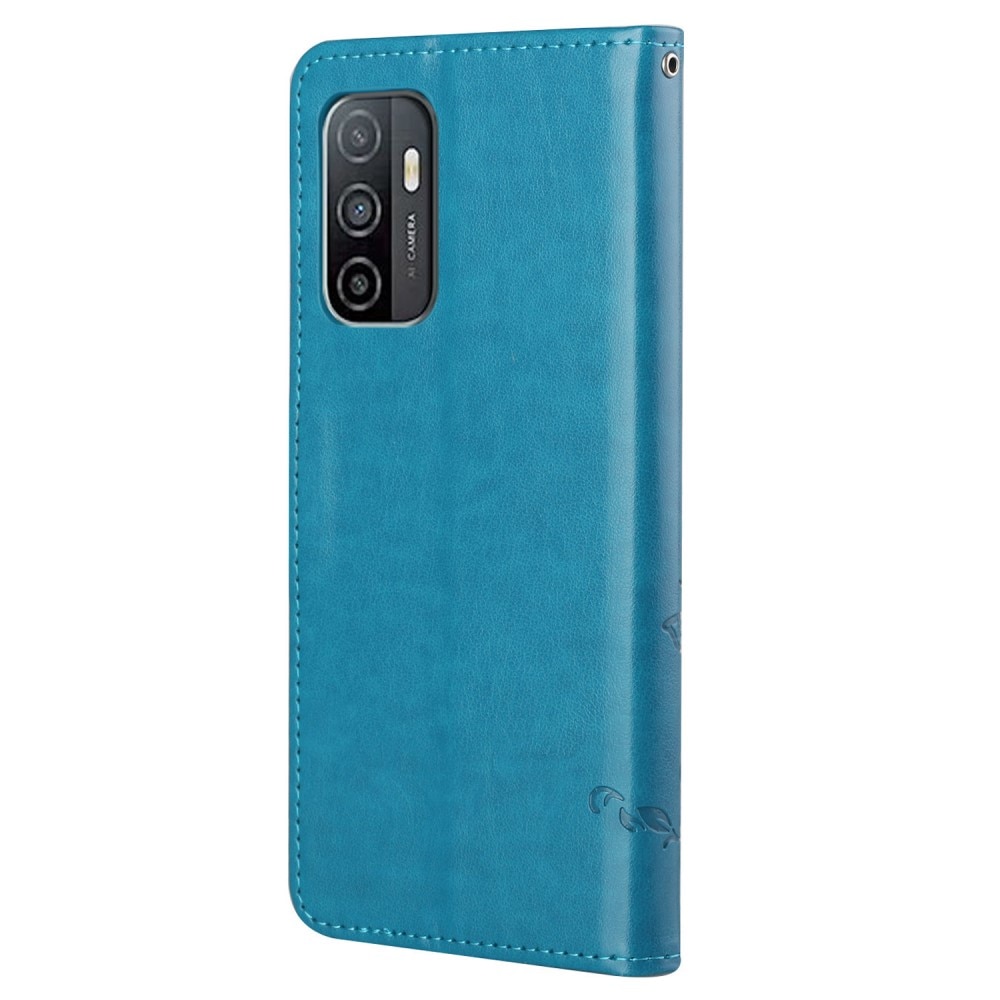Lærveske Sommerfugler Samsung Galaxy A53 blå