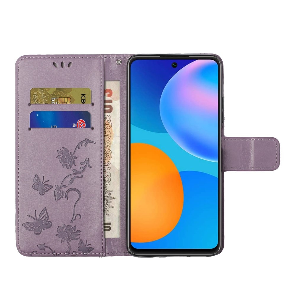 Lærveske Sommerfugler Samsung Galaxy A53 Lilla
