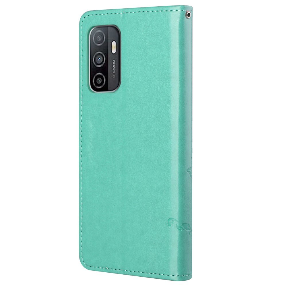 Lærveske Sommerfugler Samsung Galaxy A53 Grønn